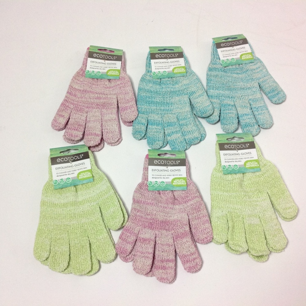 6 Pairs of New Ecotools Women's Exfoliating Gloves
